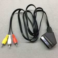 1.8m 21Pin SCART Cable to 3 RCA Male Phono Audio Video TV AV Composite Lead picture