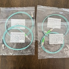 OM3 Multimode Fiber Optic Patch Cable Lot of 4 FC-APC FC-UPC Simplex 1M Aqua picture