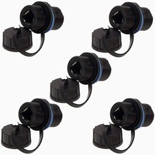 5 PCS Panel Mounting Shielded RJ45 Waterproof Cat5/5e/6 8P8C Ethernet Adapter picture
