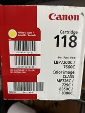 NEW SEALED CANON OEM 118 Yellow - for LBP7200C/7660C/MFC726C/729C/8350C/8380C picture