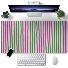 Stripes Aesthetic Desk Mat Pink Retro Style Large Mouse Pad Cute XXL 31.5x15.7 picture