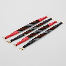4PCS Speaker Bridge Cable Silver Plated Jumper Cable with Gold Plated Spade Plug picture