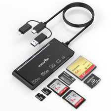 USB C Lightning USB3.0 Multi Card Reader for SD CF XD MS Micro SD TF, 7 in 1 ... picture