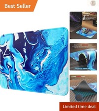 Non-Slip 8.5 x 11 Inch Mouse Pad with Blue Waves – Water Resistant & Durable picture