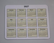 Calendar Computer Mouse Pad Year 2027 picture