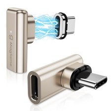 240W Magnetic USB C Right Angle Adapter 2-Pack, 40Gbps Type C Extender 24Pin picture
