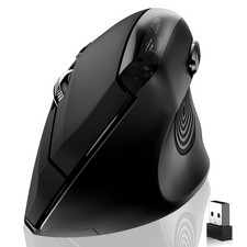 Black Ergonomic Vertical Wireless Mouse 2.4G 800/1200/1600 DPI Right Hand picture