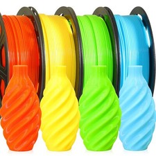 3D PLA 3D Printer Filament 4 in 1 Bundle: Yellow, Orange, Lime Green, Sky Blu... picture