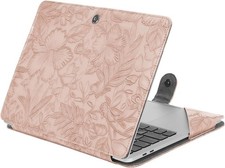 Embossed Hibiscus Portfolio Protective Stand Cover for PU Leather Sleeve Case picture