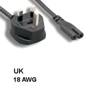 [Lot10] 6Ft UK Britain Non-Polarized 2Pin Power Cord IEC60320 C7 to BS 1363 5A/2 picture