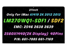 New LCD Assembly for Apple iMac 27in A1419 2K LM270WQ1(SD)(F1) 661-7169 646-0882 picture