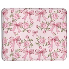 9.5x7.9 Inch Funny Coquette Pink Floral Bow Mouse Pad Preppy Girly Desk Decor picture