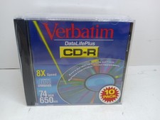 Verbatim Data Life Plus Recordable Compact CD-R Disc 650MB 8X Speed 10 Pack NEW picture
