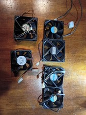 Lot of 6 PC Computer Case Cooling Fans Mixed Sizes 12V DC Tested Working picture