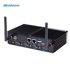 Portable Desktop Mini PC Core Onboard Fanless Mini PC Qotom POS 4GB RAM 32GB SSD picture