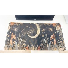 Boho Celestial Moon Floral Gaming Mouse Pad 23.6