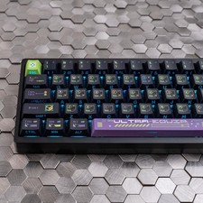 129 PCS PBT Keycaps Cyberpunk ShineThrough Fits 60/65/75/100 Percent Keyboard picture