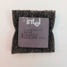 Intel A80387DX-20 Math Coprocessor SX105 20MHz Vintage CPU 387 DX-20 CIB 1989 picture
