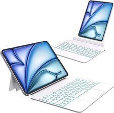 Keyboard Case iPad Air 13” M3/M2, iPad Pro 12.9” 3rd–6th Gen, White, Backlit picture
