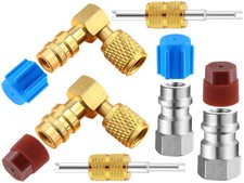 AC Fitting Conversion Adapter Kit R12 to R134A, Quick Coupler Valve 90° Retrofit picture