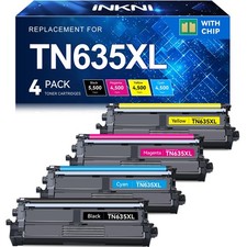 4 Pack Set NEW TN-635XL Brother Printer Compatible High Yield Toner $300 MSRP picture