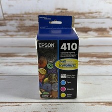 Epson 410 Ink Cartridges Photo Black Cyan Magenta Yellow 4 Pack Sealed Exp 5/25 picture