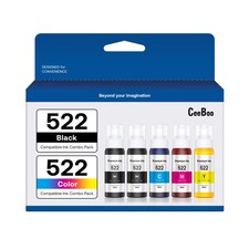 522 High Capacity (5 Bottles) Refill Ink Replacement for Epson Compatible 522... picture