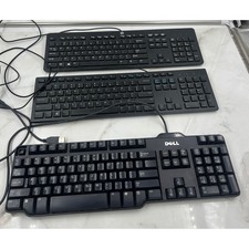 HP & Dell Wired USB Keyboards SK-2120 KB216 SK-8115 Black Full Size Lot of 3 picture