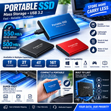 16TB Mass Storage Portable SSD USB3.2 External Hard Drive High picture
