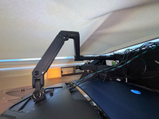 ARES WING Dual Vertical Desk Mount Arm 17-49in VESA 75/100 Tilt Rotate USB picture