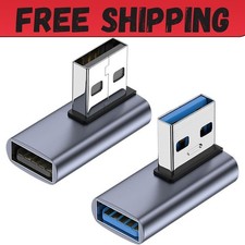 90 Degree USB 3.1 Adapter (2 Pack), Right and Left Angle USB A Male to Female... picture
