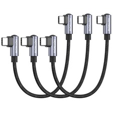 3 Pack Right Angle USB C to USB C Cable 0.5FT Short 65W PD Fast Charging Cord picture