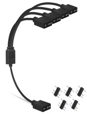 upHere 5V 3Pin ARGB Splitter Cable 1 12 inches, 1 to 4 1 Pcs  picture