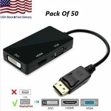 50X 3in1 Displayport DP Male To HDMI/DVI/VGA Female Adapter Converter Cbl 1080P picture