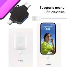 3in1 OTG adapter for Iphone for ipad/android Micro/USB C/Type-C/ convert/WHITE picture