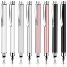 8 Pieces Capacitive Stylus Pens for Touch Screen, Universal Disc Fine Silver  picture