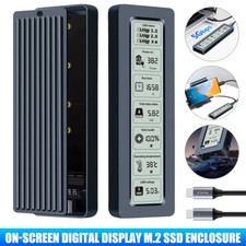 New Aluminum M.2 SSD Enclosure with Display Screen 10Gbps NVME USB C Tool-Free picture