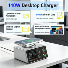 140W Fast Wireless Charging Station Multi USB C Type C for Phones Tablets picture