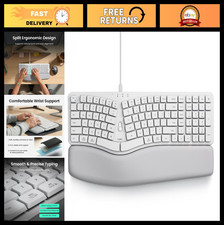 Ergonomic Split Wired Keyboard with Palm Rest for Wrist Pain Relief - 2-in-1 USB picture