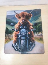 Highland Cow Mouse Pad Office Gift Motorcycle Biker BROWN Cow Humor Funny_BO picture