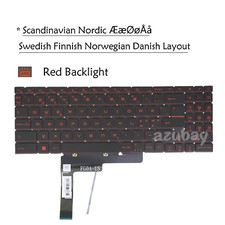 Nordic Laptop Keyboard for MSI Alpha 15 B5EE, Bravo 15 B5DD/ 15 B5ED Red Backlit picture