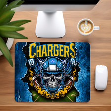 Los Angeles Chargers Skull Custom Non-Slip Neoprene Mouse Pad Home Office picture