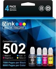 4 Bottles E-Z Ink Compatible Ink Bottle Replacement for Epson 502 T502 522 T522 picture