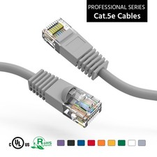 5Ft CAT5E UTP Ethernet Network Booted Cable Gray picture