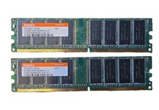 Hynix 1GB Kit 2x 512MB DDR-400 PC3200U Desktop RAM HYMD264646D8J-D43 picture