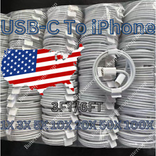 Bulk Lot For iPhone 14 13 12 11 8 X 20W Adapter Fast Charger PD Cable USB Type-C picture