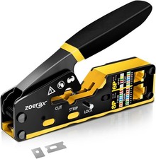 RJ45 Crimper Tool with Passthrough for Ethernet RJ11 RJ12 Connectors Network picture