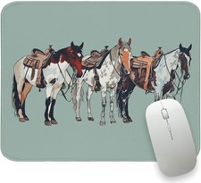 Green Western Mouse Pad Horse Small Mouse Pads, 10x8 | Vintage Western Desk picture