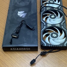 Two color changing LED,Triple Case Fan Set. PC build picture