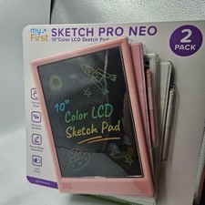 myFirst Sketch Pro Neo 10 in Color LCD Writing Tablet 2 Pack, Pink and White, picture